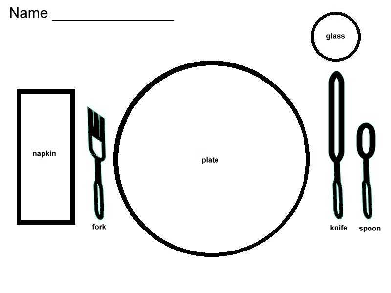 Setting The Table Preschool Worksheet